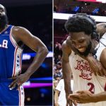 James Harden, Joel Embiid, and Tyrese Maxey (Credits - USA Today and Sports Illustrated)