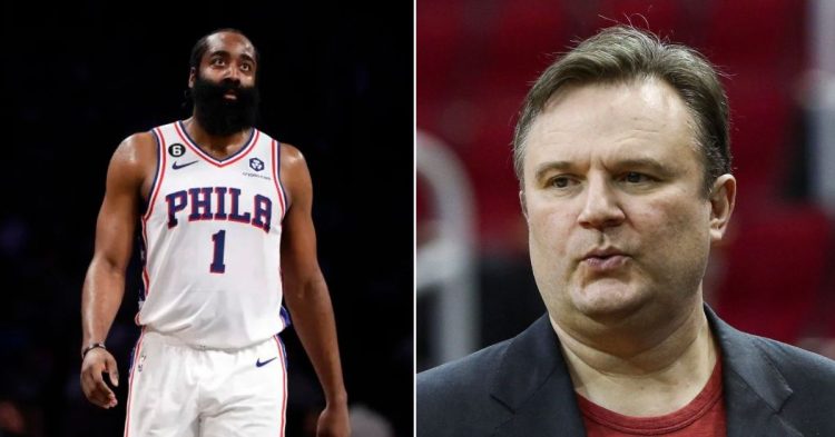 James Harden and Daryl Morey (Credit- Getty Images and Troy Taormina Reuters)