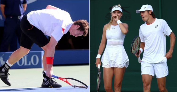 L: Andy Murray; R: Katie Boulter and Alex de Minaur