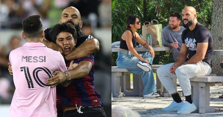 Report on Lionel Messi and his new bodyguard as they were captured in a youth game in the after season of Inter Miami.
