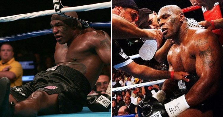 Mike Tyson during his last professional fight (Credit X)