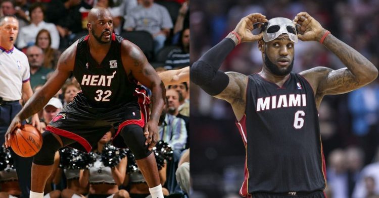 Shaquille O'Neal and LeBron James with the Miami Heat