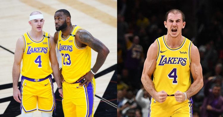 Alex Caruso and LeBron James with the Los Angeles Lakers