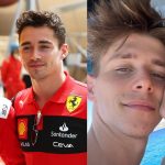 Arthur Leclerc with brother Charles Leclerc (left), Arthur with ex-girlfriend Carla Brocker (right) (Credits- Scuderia Fans, Pinterest)