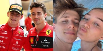 Arthur Leclerc with brother Charles Leclerc (left), Arthur with ex-girlfriend Carla Brocker (right) (Credits- Scuderia Fans, Pinterest)
