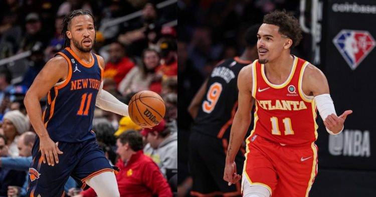 Atlanta Hawks' Trae Young and New York Knicks' Jalen Brunson