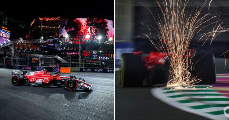 Carlos Sainz clocks the top speed during the Las Vegas GP. (Credits - F1 Fansite, Aurosport)