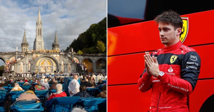 Charles Leclerc plans trip to Lourdes after recent bad luck at Brazil (Credits - Twitter, Lourdes-France)