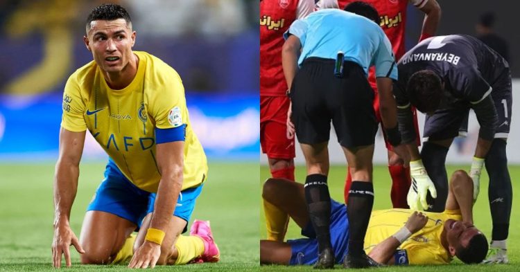 Report on Cristiano Ronaldo as the Al-Nassr superstar suffers a neck injury against Persepolis in AFC Champions League.
