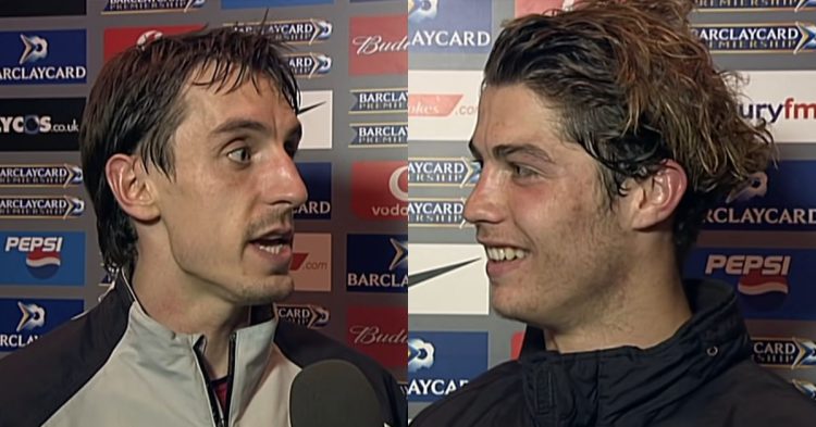 Throwback to the first interview of Cristiano Ronaldo in 2003 as his is supported by his former teammate, Gary Neville.