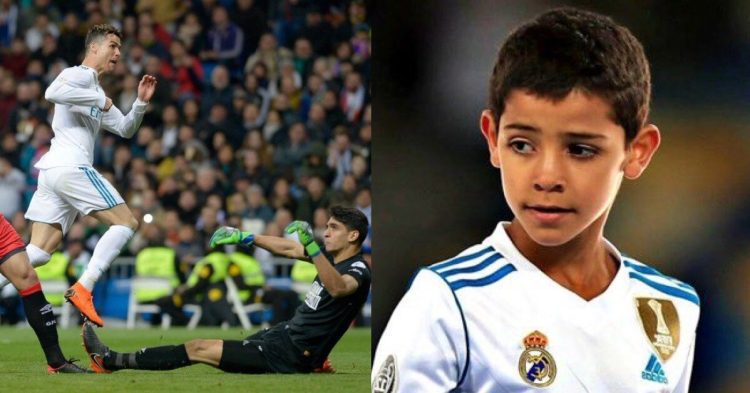 Cristiano Ronaldo, Yassine Bounou and Cristiano Ronaldo Junior