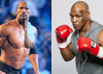 Dwayne 'The Rock' Johnson (L) Mike Tyson (R)