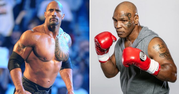 Dwayne 'The Rock' Johnson (L) Mike Tyson (R)