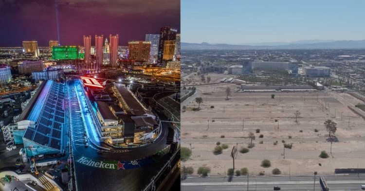 Fans are left mesmerized after the complete transformation of an empty lot into the Las Vegas Grand Prix circuit