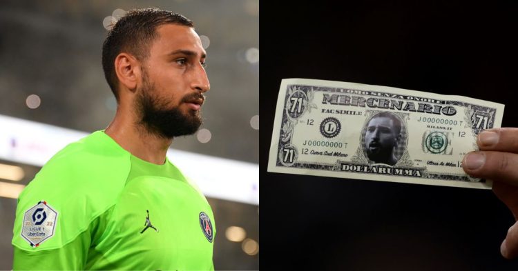 Report on AC Milan Ultras as the support group crafted very detailed fake notes to taunt their former player, Gianluigi Donnarumma.