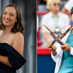 Iga Swaitek and Jessica Pegula with their biggest trophies in 2023 season