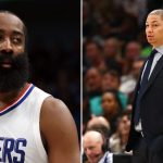 James Harden and Tyronn Lue (Credits - Getty Images and The New York Times)
