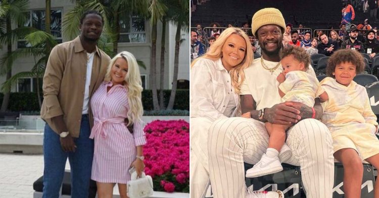 Julius Randle and Kendra Randle with their sons