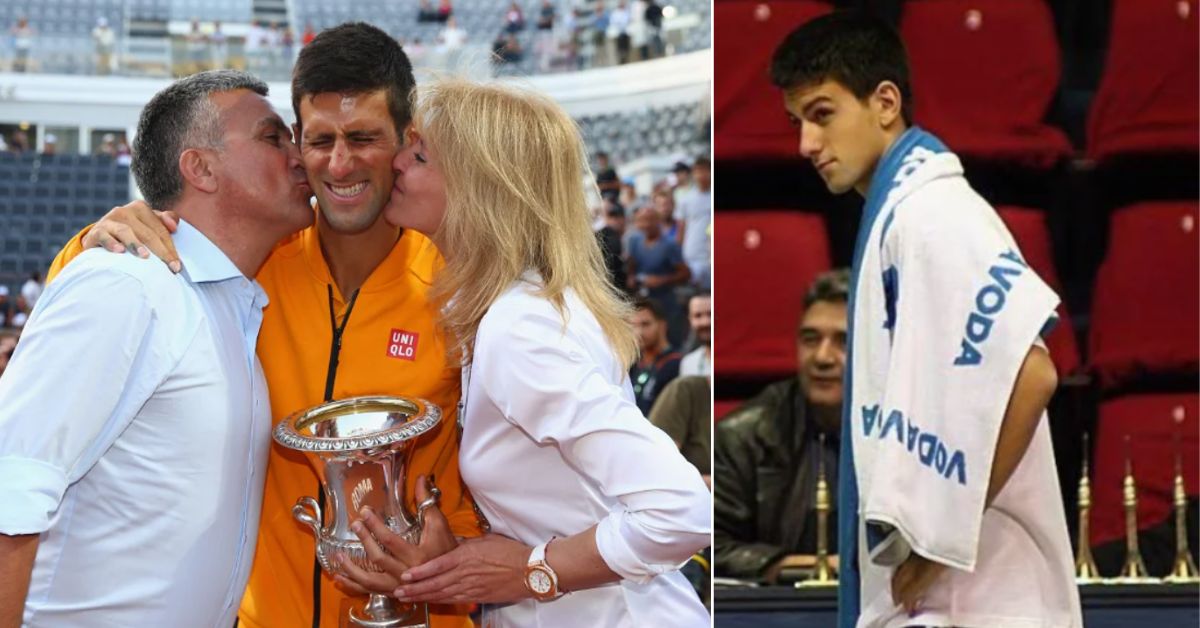 L Novak Djokovic with his parents; R Novak Djokovic when he was 16 years old