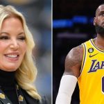 Lakers owner Jeanie Buss and LeBron James (Credits - Yahoo Sports and theScore)