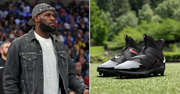 LeBron James and Nike LeBron cleats (Credit- Sheldon Sabbatini)