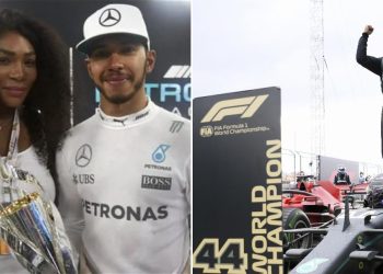 Lewis Hamilton gets support from Serena Williams. (Credits - Bleacher Report, Reuters)