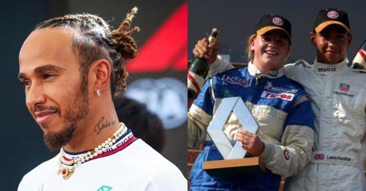 Lewis Hamilton (left), Hamilton with Susie Wolff (right) (Credits- PlanetF1, Reddit)