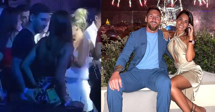 Report on Lionel Messi as the Argentine superstar was caught in a cheeky moment with his wife, Antonela Roccuzzo, in Ibiza.