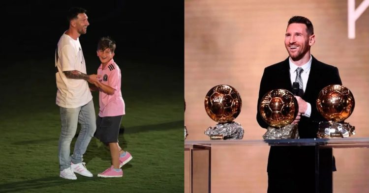 Thiago Messi and Lionel Messi