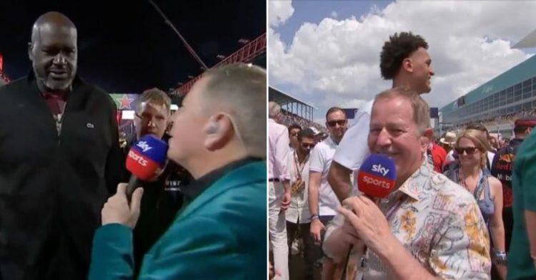 Martin Brundle conducts hilariously short interview with Shaquille O'Neal. (Credits - Daily Express, South African)