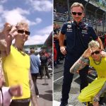 Martin Brundle has awkward conversation with Machine Gun Kelly before the Brazilian Grand Prix. (Credits - The Independent, Daily Mail)
