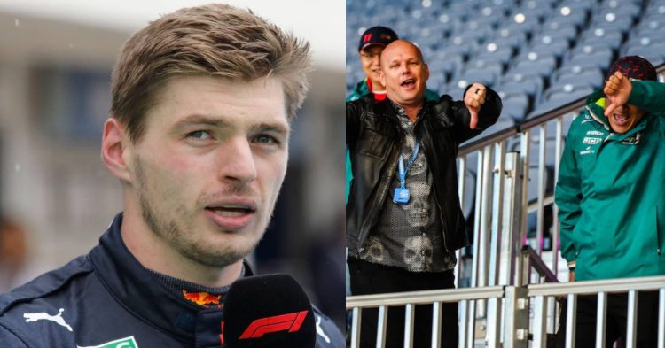 Max Verstappen (left), Fans at the Las Vegas Grand Prix 2023 (right) (Credits- PlanetF1, ABC)