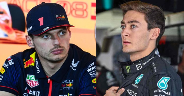 Max Verstappen (left), George Russell (right) (Credits- GPFans, The Times)Max Verstappen (left), George Russell (right) (Credits- GPFans, The Times)