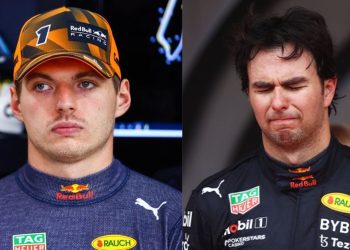 Max Verstappen (left), Sergio Perez (right) (Credits- Daily Express, News24)