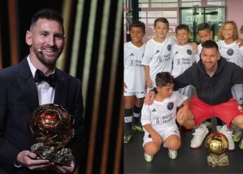 Report on Lionel Messi as the Argentine superstar received a warm welcome from Inter Miami academy after winning the 2023 Ballon d'Or.