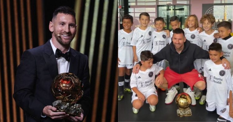 Report on Lionel Messi as the Argentine superstar received a warm welcome from Inter Miami academy after winning the 2023 Ballon d'Or.