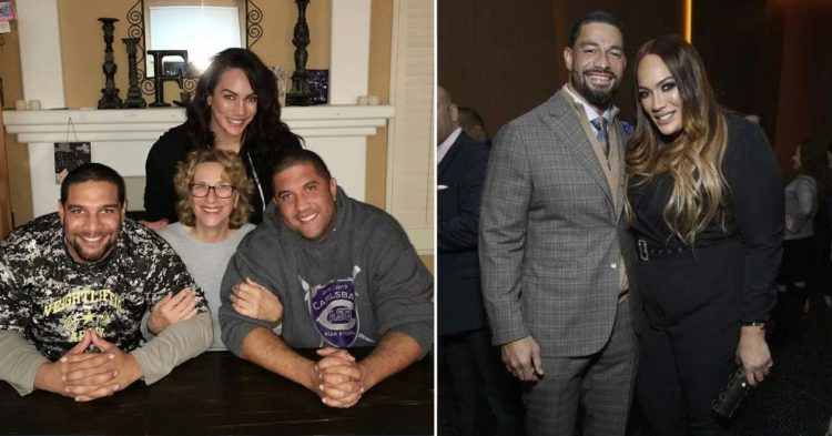Nia Jax with her Family and Roman Reigns