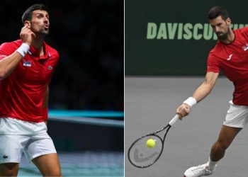Novak Djokovic at this year's Davis Cup. (Credits- Getty Images Sport- Fran Santiago)