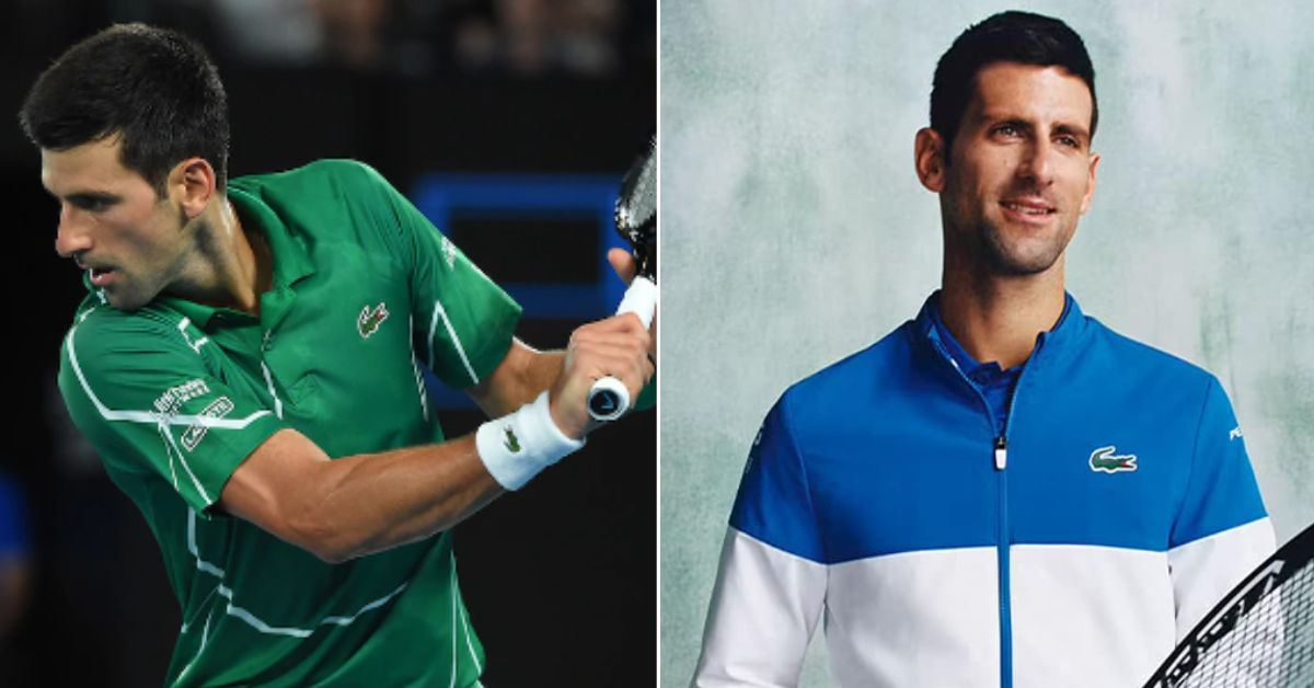 Novak Djokovic endorsing Lacoste sportswear