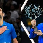 Novak Djokovic with Paris Masters trophy