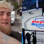Jake Paul (left) and PFL cage (right)