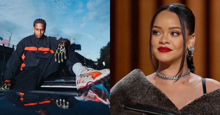 Rihanna joins A$AP Rocky at his PUMA collaboration pop up at the Las Vegas GP