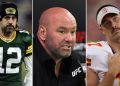 Aaron Rodgers, Dana White, and Travis Kelce (Credit: CNN)