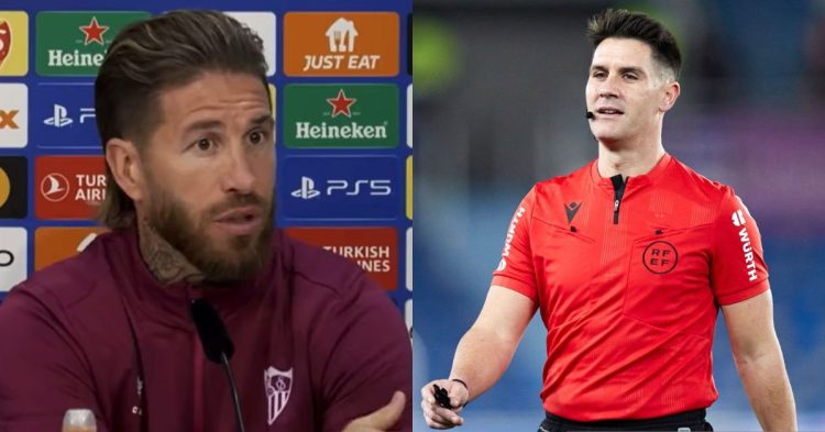 Report on Sergio Ramos as the Sevilla defender spoke out against referee, Ortiz Arias for his red card against Real Sociedad.
