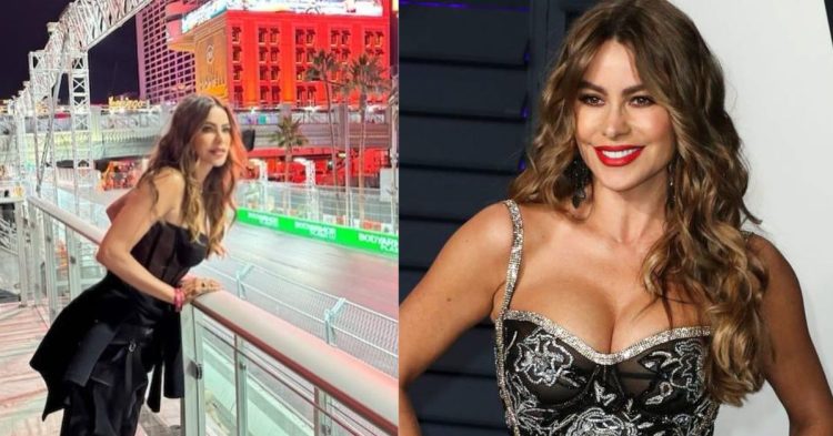 Sofia Vergara at the Las Vegas Grand Prix (left), Sofia Vergara (right) (Credits- Instagram, Reddit)