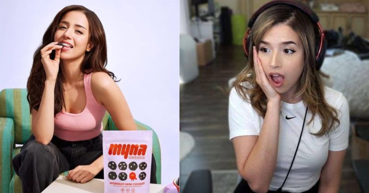 Twitch Star Pokimane's brand Myna Snacks launch get compared to Amouranth's alcoholic beverage (credits- X)