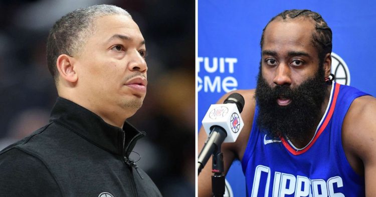 Tyronn Lue and James Harden (Credit- Getty Images and X)