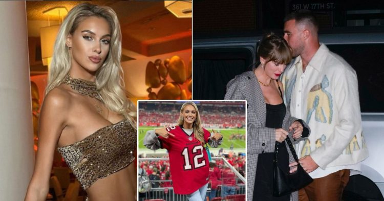 Veronika Rajek, and Taylor Swift with Travis Kelce (Credit: People)