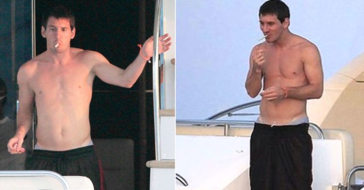 Was Lionel Messi smoking a cigarette?