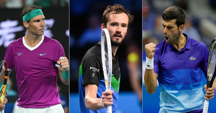 Daniil Medvedev, Novak Djokovic, Rafael Nadal